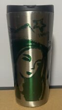 Starbucks 16 oz Tumbler Stainless Steel 2014 Travel Coffee Green Siren Mermaid picture