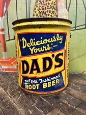 VINTAGE 1957 DADS ROOT BEER 5 GALLON SYRUP CAN DRUM SIGN COCA COLA 7UP PEPSI DP picture
