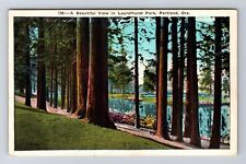Portland OR-Oregon, A Beautiful View In Laurelhurst Park, Vintage Card Postcard picture
