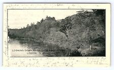 Vintage New Hampshire Looking down river from foot bridge- Lisbon, N.H. - c1907 picture