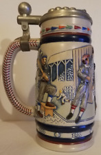 1984 AVON Great American Baseball Ceramic Lidded Beer Stein picture