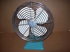 Vintage TEAL/TURQUOISE Superior Electric metal Fan 4-blade USA made #1074 picture