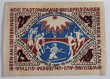 25 Mark 1921 Germany Bielefeld, Brown and Blue Silk Notgeld picture