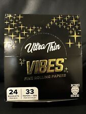 Vibes ROLLING PAPERS ULTRA THIN KING 22 BOOKLETS TIPS Box 33 Papers Per Booklet picture