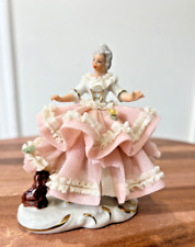 Dresden Germany porcelain lace dancer lady figurine Vintage Marke picture