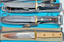 Vintage Set of Three (3) Custom Handmade Angus Arbuckle (ARA Fixed Blades Knives picture
