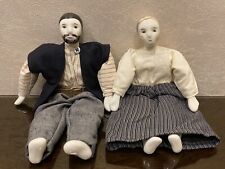 Set of 2 pcs VINTAGE DOLL with  PORCELAIN HEAD, HENDS & LAGS, ORIGINAL CLOTHING picture
