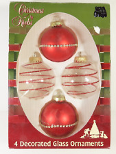 Vintage Blown Glass Christmas Ornaments Lot Krebs Satin Clear Red Balls C6767 picture