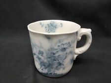 antique blue and white porcelain Floral Mug Fancy Handle /Shaving Mug  #4618 picture
