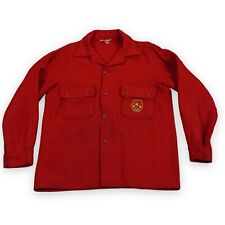 VTG Boy Scouts Wool Jacket Mens Size 47 Red Order Arrow Shacket BSA Distressed picture
