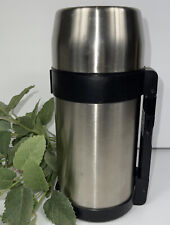 Starbucks Vintage Heavy Stainless Steel Big Mouth Travel Thermos folding Handle picture
