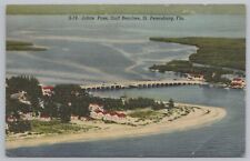 Linen~St Petersburg Florida~Johns Pass~Gulf Beaches~Vintage Postcard picture