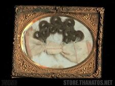 Victorian Memento Mori Mourning Hairwork For Little Girl Antique Post Mortem Int picture