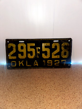 1927 Oklahoma License Plate -  Nice Original Paint Condition 295F528 picture