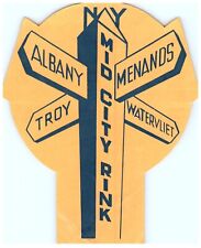 1940s Mid City Roller Skating Rink Sticker Troy Albany Menands Watervliet NY s18 picture