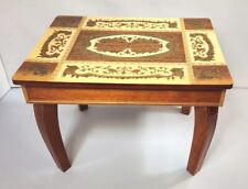 VTG Italian Music Box Table Wood Inlay Sorrent FLORENTINA  Side w removable legs picture