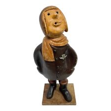 Vintage Romer Carved Wooden Pilot Made In Italy picture