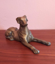 Vintage Large Dog Statue Figurine Brass Metal Hand Crafted By Silvestri picture
