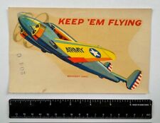 Vintage Original Large U.S. Army Keep 'Em Flying Decal - Beechcraft World War II picture