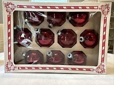 Rauch Red Blown Glass Christmas Tree Holiday Ornaments Set 10 Vintage 2.25” picture