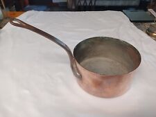 Vintage Copper Cooking Pot Cast Iron Handle picture