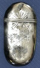 Antique Sterling Match Safe Hand Chased Design Monogrammed Bertha 1885 picture