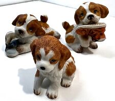Vintage Homco Porcelain Bisque Cocker Spaniel Puppy Dog LOT OF 3 picture