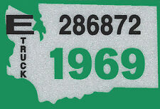1969 WASHINGTON Vinyl Sticker Decal-TRUCK License Plate Registration TAB TAG-New picture