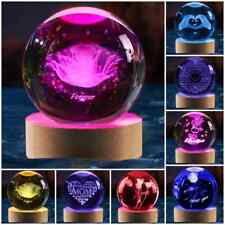 Crystal Ball I Love You Gifts 3D Laser Engraving with LED Base Valentine picture
