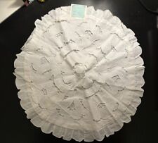 Vintage Battenburg Lace 100% Cotton White Pillowcase- 15” Round -NWT picture