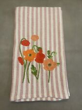 Busatti embroidered  Linen Blend dish towel Italy Orange  floral picture