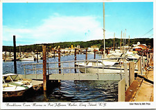 Postcard Long Island New York Brookhaven Town Marina Port Jefferson Harbor picture