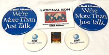 Lot Of 6 Estate Items Pinbacks Buttons Advertising Old #4 Bell Atlantic AT & T picture