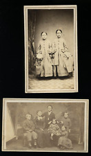 Two 1860s CDV Photos Michigan Children Inc Group & Civil War Tax Stamp Small Lot picture
