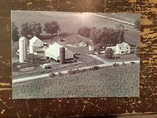 Aerial View Farm Black & White Digital Photograph Mounted On Board 18