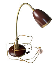Vintage Gooseneck Desk/Table Lamp Brown Heavy Retro Leviton picture