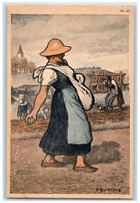 1914 Lady Farmer Postcard East Prussia Germany Unposted Antique Postcard picture