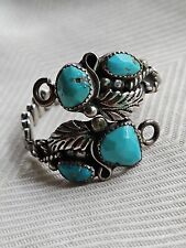 VTG Native American Sterling Silver TURQUOISE Watch Tips Band SIGNED McCRAY  picture