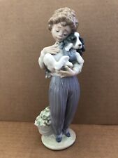 Gorgeous LLADRO Figurine #7609 MY BUDDY Boy / Girl Holding Dog / Puppy #2 picture
