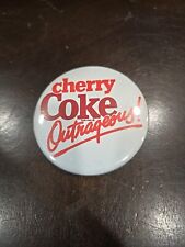 Vintage Rare Cherry Coke Outrageous White Pin picture