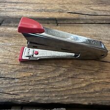 Vintage Pink And Silver Stapler / Retro Office Supplies  picture
