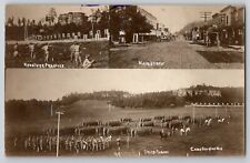 Camp Douglas WI Revolver Practice, Soldiers, Main Street Pre-WW1 RPPC Postcard picture