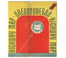 Vintage 1939 Oregon Official Road Travel Map –State Highway Dept. (Worn/Stained) picture