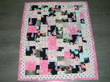 Betty Boop Handmade Baby Cutters Quilt Pink Black Cartoon Cotton 33.5 x 29 picture