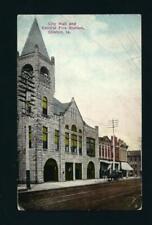 Clinton Iowa IA c1906 Old Stone Corner City Hall and Fire Station, Drug Store picture