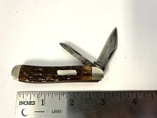 Cattaraugus 22089 - Stag 2 Blade Pocket Knife Vintage Early picture