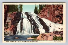 Yellowstone National Park MT-Montana, Gibbon Fall, Antique Vintage Postcard picture