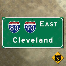 Ohio Turnpike Cleveland Interstate 80 90 east highway freeway road sign 16x8 picture