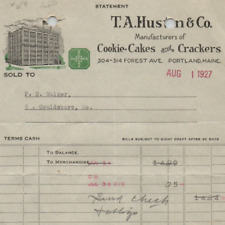 1927 T.A. Huston & Co. Cookie Cakes Crackers Invoice Letterhead Statement Ad picture