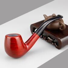 1pcs Red Wood Wooden Pipe Double Cigarette Tobacco Pipe Handmade Smoking Pipe picture